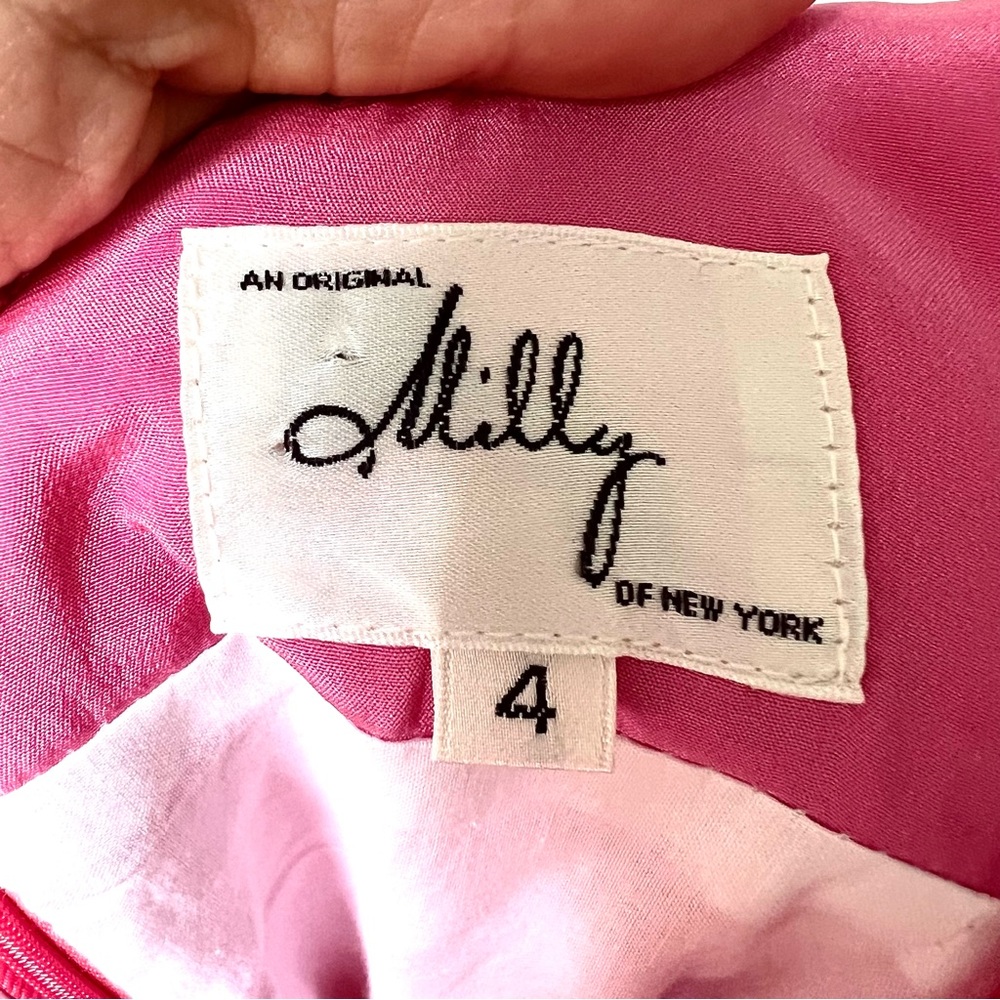 🆕 Milly of New York Pink Knee Length Mini Dress Size 4 NWT - Picture 4 of 10